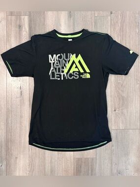 The North Face Black Tee with Neon Yellow Graphic